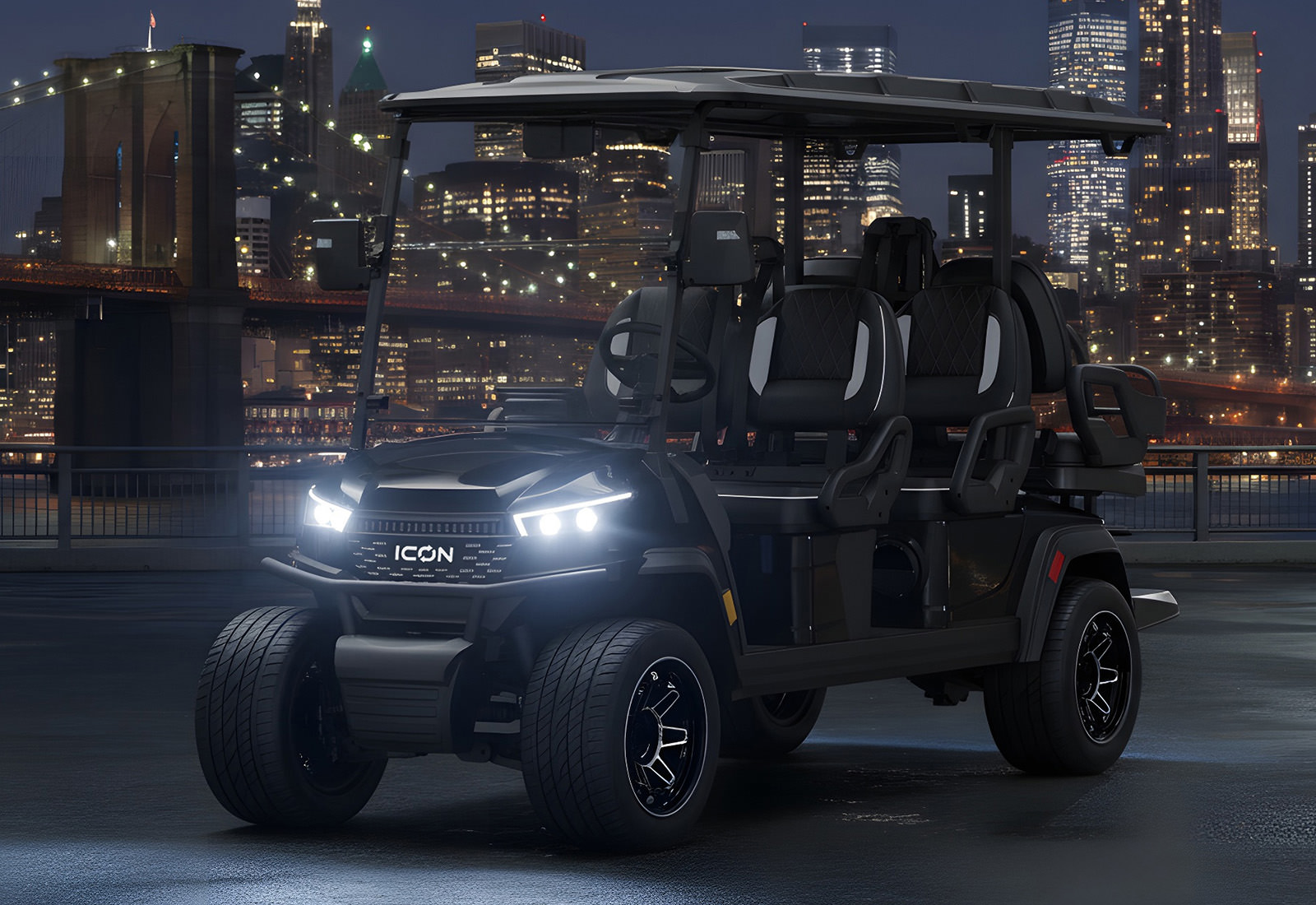 ICON i60X in black, cityscape at night